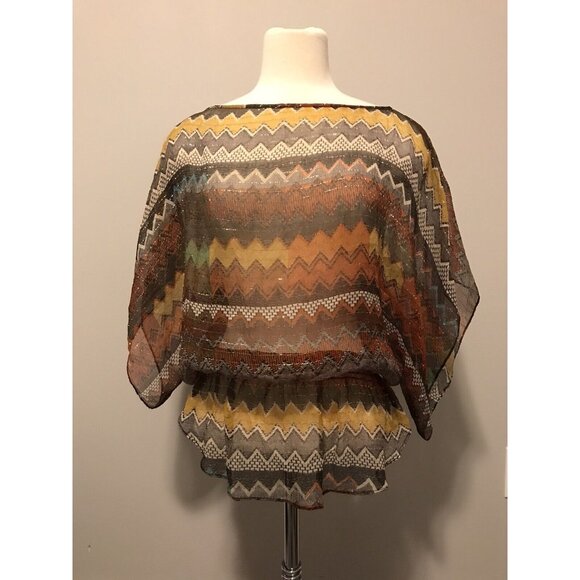 Parker Anthropologie Silk Multi-color Top W/Geometric Print, Size S - Picture 2 of 8